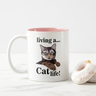 Cat Lover Funny Zweifarbige Tasse