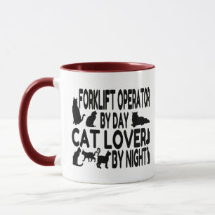 Cat Lover Gabelstapler Tasse