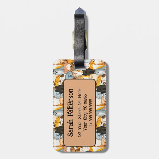 Cat Lover Gepäckanhänger (Rückseite vertikal)