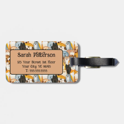 Cat Lover Gepäckanhänger (Rückseite horizontal)