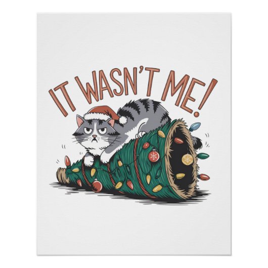Cat Lover Geschenk Es war nicht ich Poster (Vorderseite)
