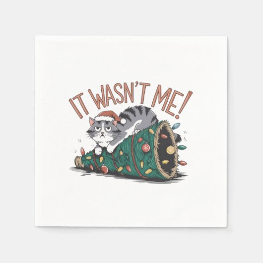 Cat Lover Geschenk Es war nicht ich Serviette (Vorderseite)