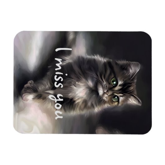 Cat lover Geschenk Graue Katze Ich vermisse Sie Magnet (Horizontal)