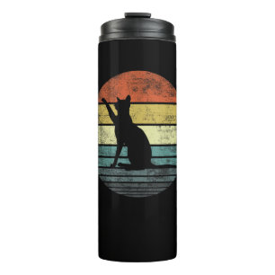 Cat Lover Geschenke Retro Vintag Kitty Silhouette Thermosbecher