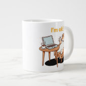 cat lover gift i'm ok Jumbo-Tasse (Vorderseite Rechts)