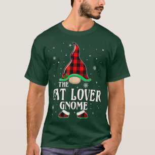 Cat Lover Gnome Buffalo Kariert Matching Family Ch T-Shirt