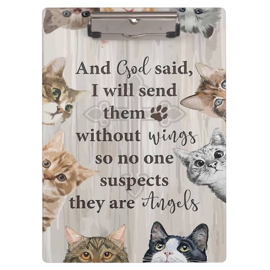Cat Lover God Schick mir Katzen Klemmbrett (Vorderseite)