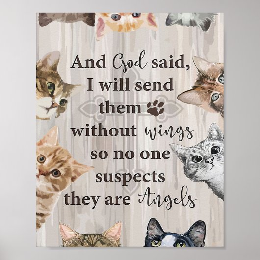 Cat Lover God Schick mir Katzen Poster (Vorne)