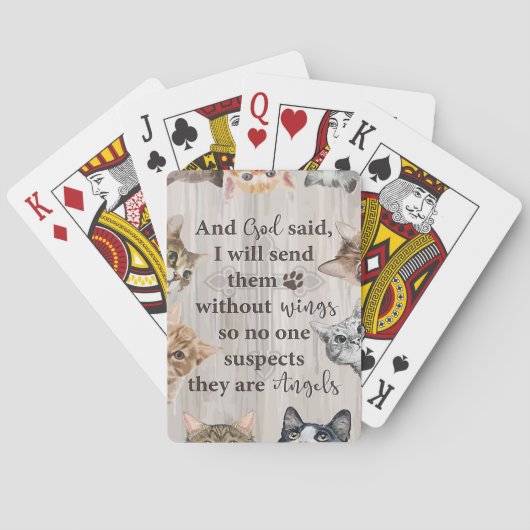 Cat Lover God Schick mir Katzen Spielkarten (Rückseite)