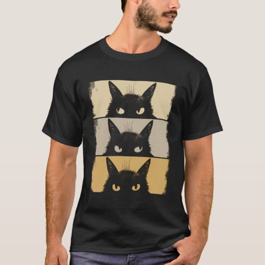 Cat Lover Grumpy Black Kitten Cat Mama Cat Vater T-Shirt (Vorderseite)