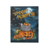 Cat Lover Halloween Cat Pumpkin Notizblock (Rotiert)