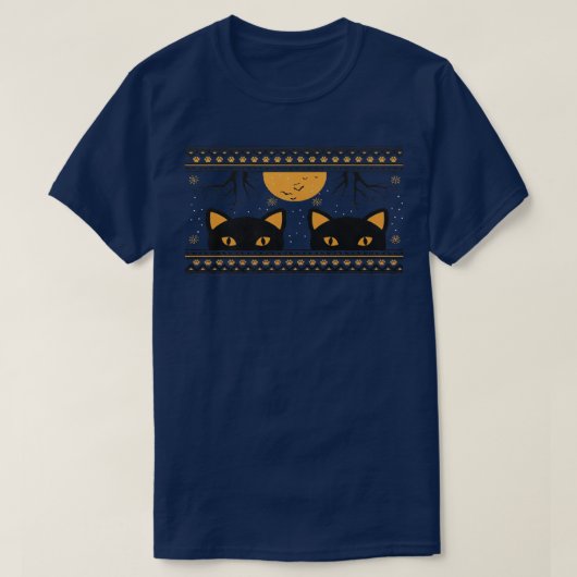 Cat Lover Herbst Herbst Sweater Design T-Shirt Ein (Design vorne)
