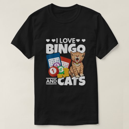 Cat Lover I Liebe Bingo and Cats Gambling Bingo Pl T-Shirt (Design vorne)