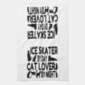 Cat Lover Ice Skater Geschirrtuch (Vertikal)