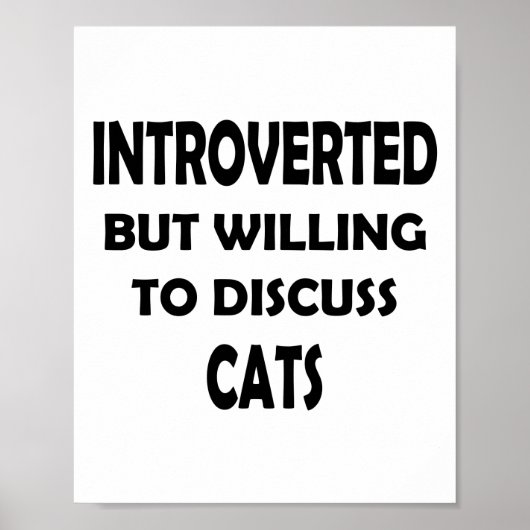 Cat Lover Introvert - Funny Design Poster (Vorne)