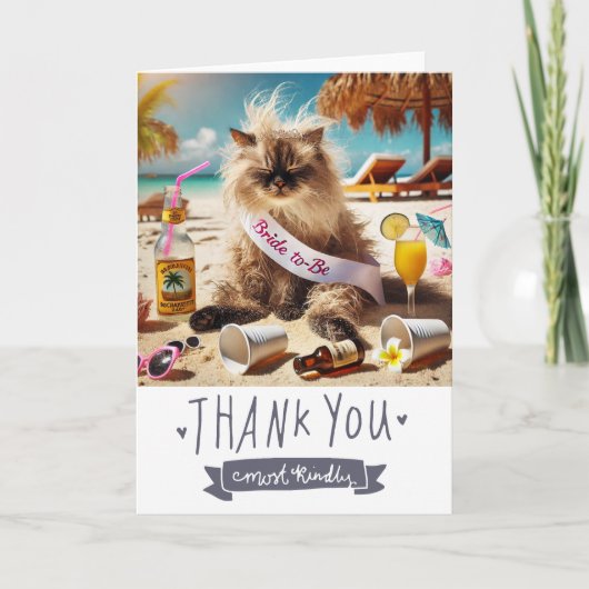 CAT Lover Junggeselinnen-Abschied Dankeskarte (Vorderseite)