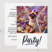 CAT Lover Junggeselinnen-Abschied Einladung (Vorne/Hinten)