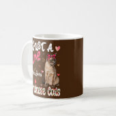 Cat Lover Just A Girl, der Tonkinese Katzen Liebe Kaffeetasse (Vorderseite Links)