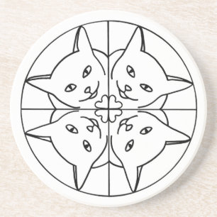 Cat Lover Kaleidoskop Katzen Herz-Untersetzer Sandstein Untersetzer