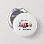 Cat Lover Kitten Happy Valentinstag Männer Frauen  Button (Vorne & Hinten)