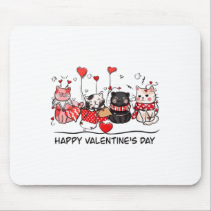 Cat Lover Kitten Happy Valentinstag Männer Frauen  Mousepad