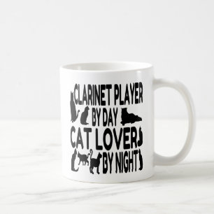 Cat Lover Klarinet Player Kaffeetasse