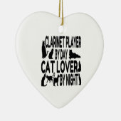 Cat Lover Klarinet Player Keramik Ornament (Rechts)