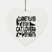 Cat Lover Klarinet Player Keramik Ornament (Hinten)