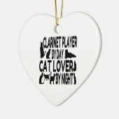 Cat Lover Klarinet Player Keramik Ornament (Links)