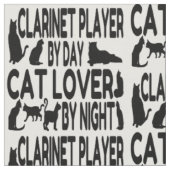 Cat Lover Klarinet Player Stoff (Nahaufnahme)