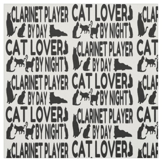 Cat Lover Klarinet Player Stoff (Muster)