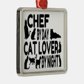 Cat Lover Koch Silbernes Ornament (Rechts)