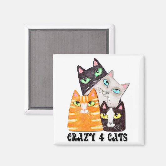 Cat Lover Kühlschrankmagnet (Vorderseite/Rückseite)