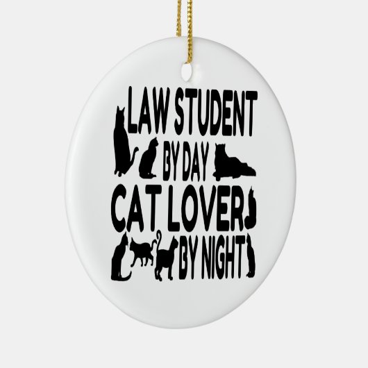 Cat Lover Law Student Keramik Ornament (Rechts)