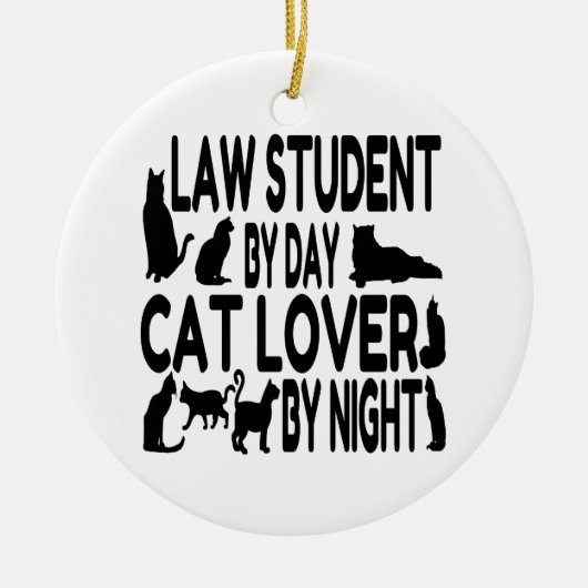 Cat Lover Law Student Keramik Ornament (Vorne)