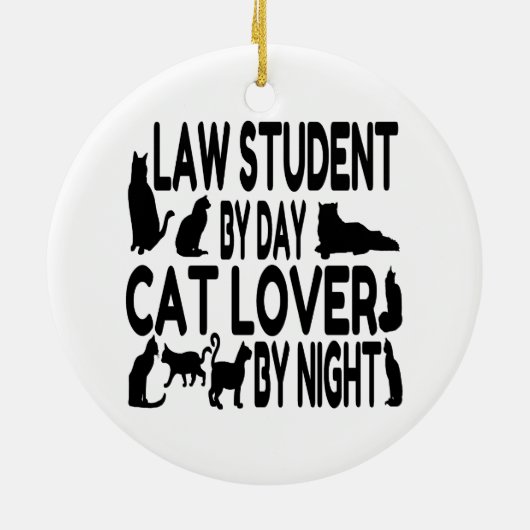 Cat Lover Law Student Keramik Ornament (Hinten)