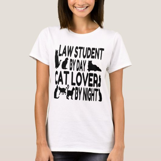 Cat Lover Law Student T-Shirt (Vorderseite)