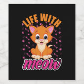 Cat Lover | Lebensdauer mit Wirkung Weinetikett (Einzelnes Label)
