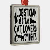 Cat Lover Logistiker Silbernes Ornament (Rechts)