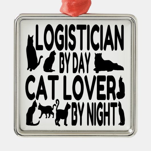 Cat Lover Logistiker Silbernes Ornament (Vorne)