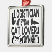 Cat Lover Logistiker Silbernes Ornament (Links)