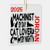Cat Lover Machinist CUSTOM Keramikornament (Rechts)