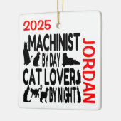 Cat Lover Machinist CUSTOM Keramikornament (Links)