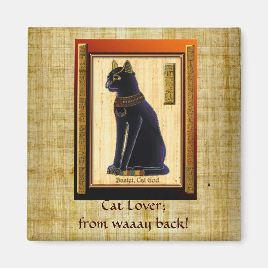"CAT LOVER" Magnet für ägyptische Bastet-Katze (Vorne)