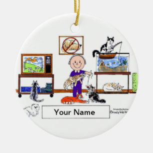 Cat Lover - Männlich Keramik Ornament