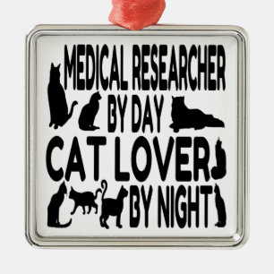 Cat Lover Medical Researcher Ornament Aus Metall