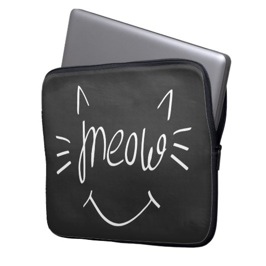 Cat Lover Meow Laptopschutzhülle (Vorderseite Links)