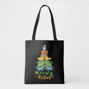 Cat Lover Merry Meowy Christmas Tree Cat Holiday G Tasche