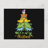 Cat Lover Merry Meowy Weihnachtsbaum Katze Urlaub Postkarte (Vorderseite)