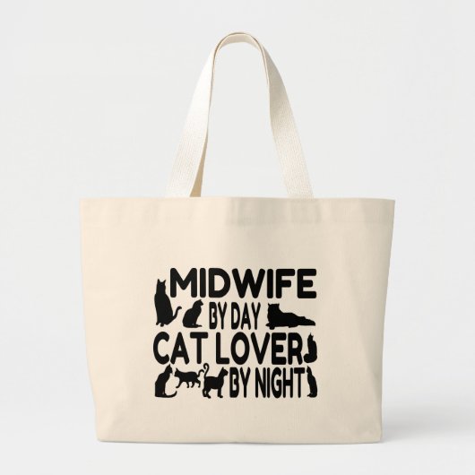 Cat Lover Midfrau Jumbo Stoffbeutel (Vorne)
